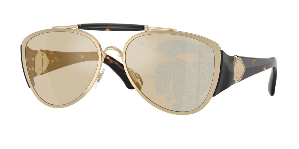Óculos de Sol BE3161-1109P4-60 Burberry Piloto Ouro Metal