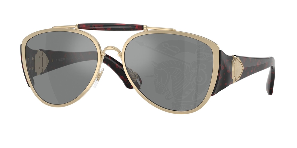 Óculos de Sol BE3161-1109AI-60 Burberry Piloto Ouro Metal