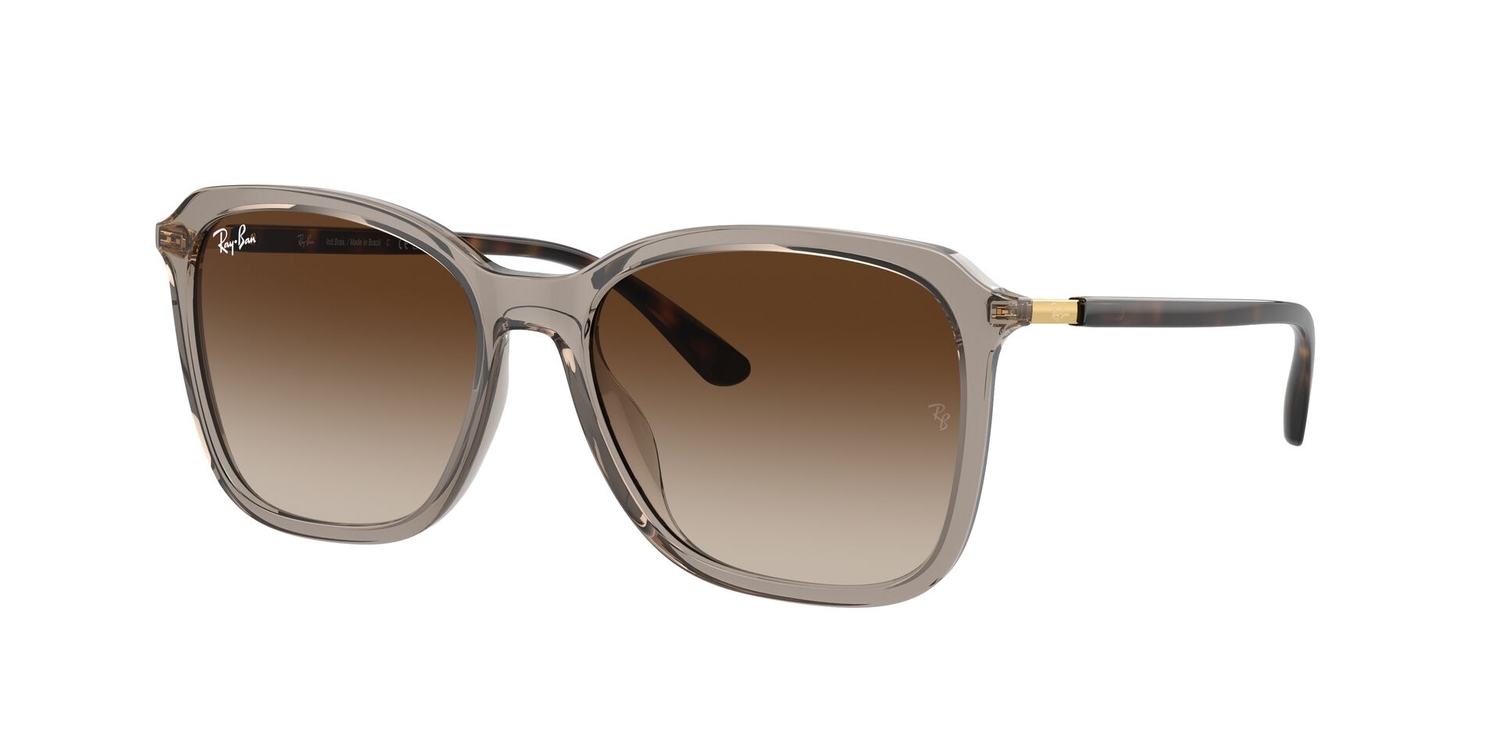 Óculos de Sol RB4417L-673713-55 Ray Ban Quadrado Marrom Injetado