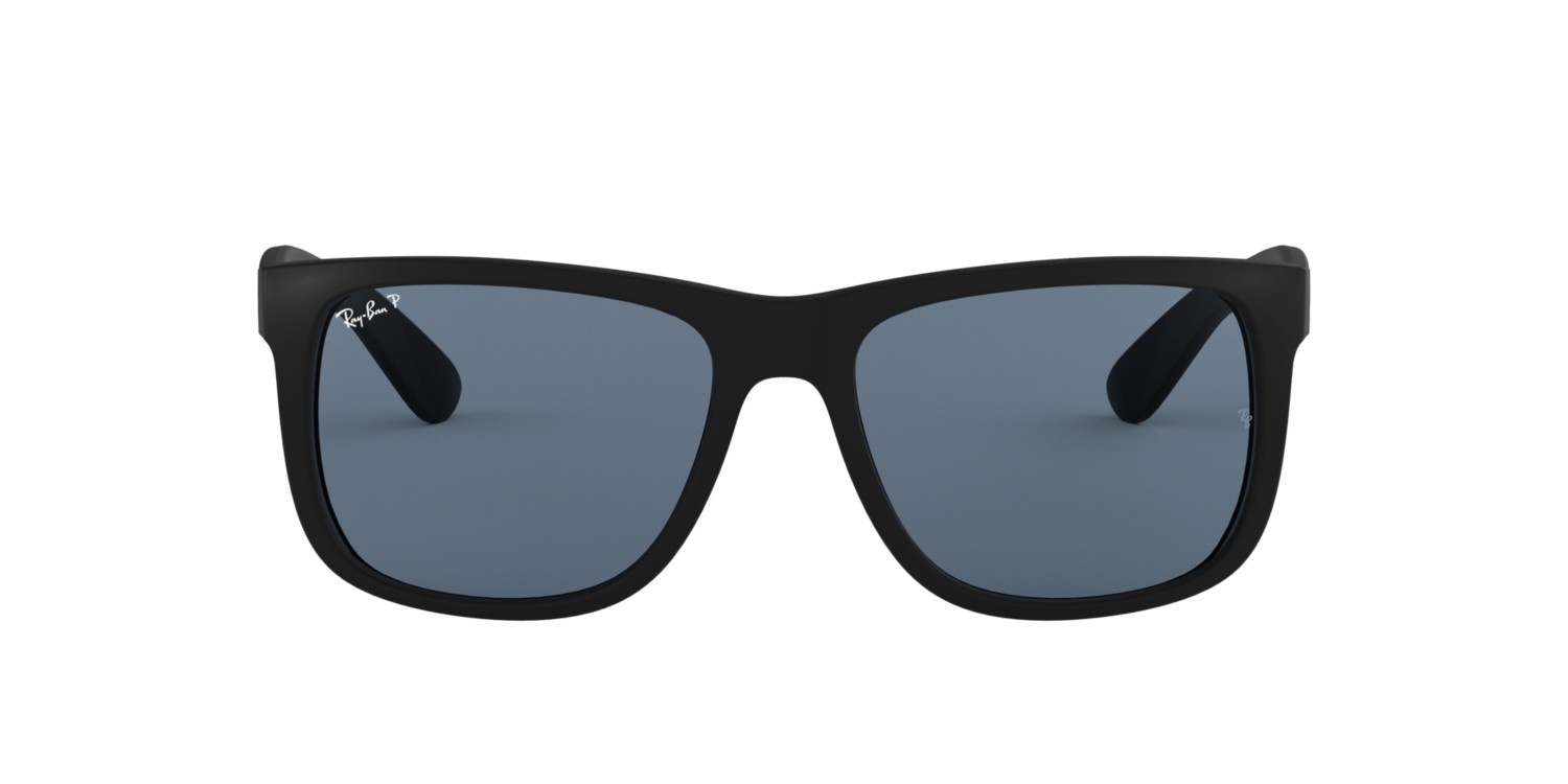 Óculos de Sol RB4165L-6222V-55 POL Ray Ban Quadrado Preto Náilon