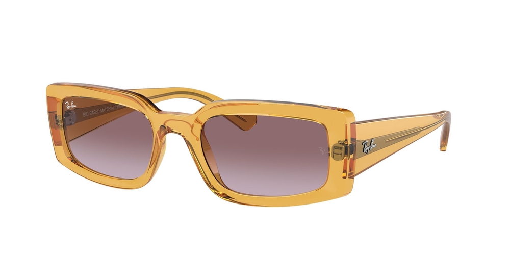 Óculos de Sol RB4395-66828H-54 Ray Ban Retangular Com Cantos Arredondados Amarelo Injetado