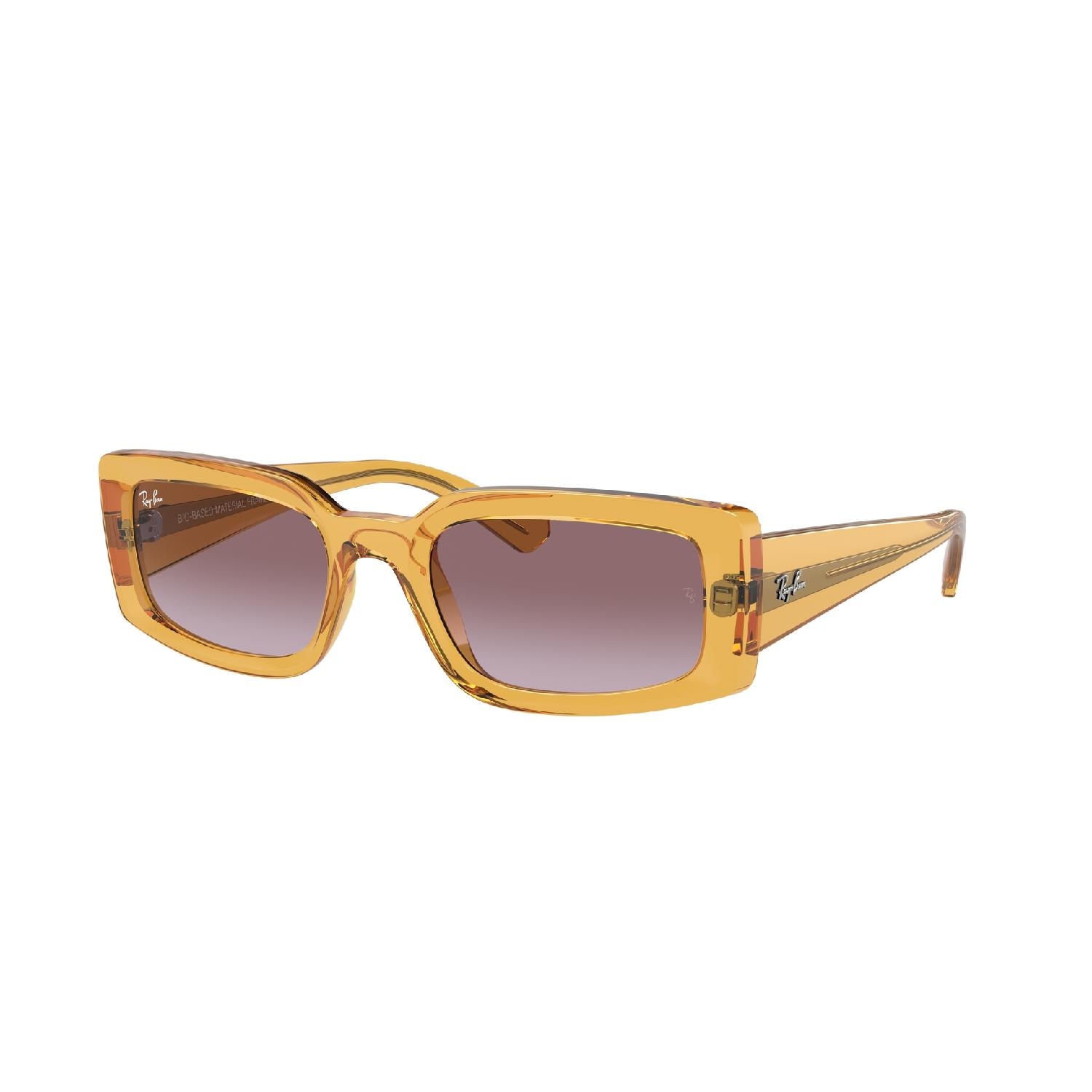 Óculos de Sol RB4395-66828H-54 Ray Ban Retangular Com Cantos Arredondados Amarelo Injetado