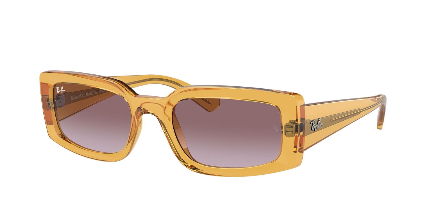 Óculos de Sol RB4395-66828H-54 Ray Ban Retangular Com Cantos Arredondados Amarelo Injetado
