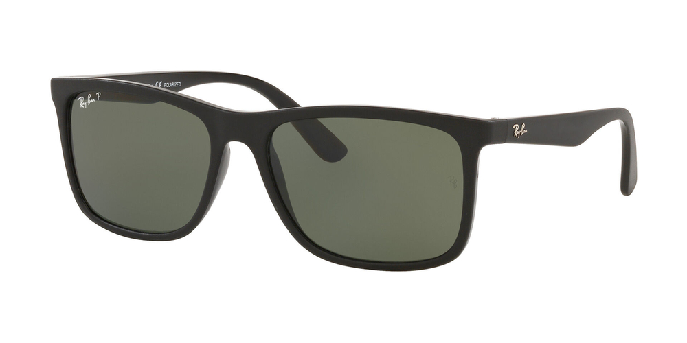 Óculos de Sol RB4373L-91699A-58 Ray Ban Retangular Com Cantos Arredondados Preto Injetado