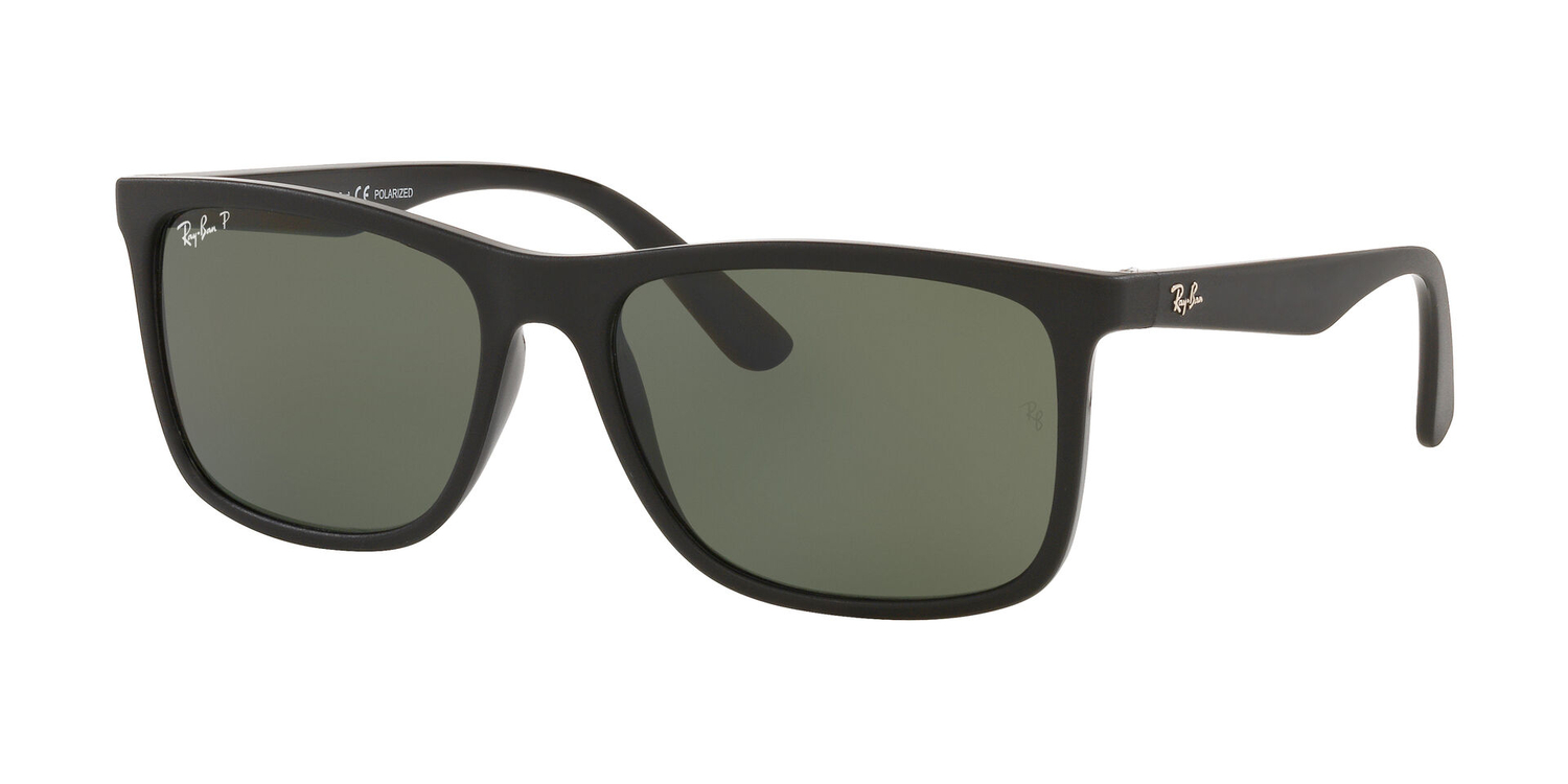 Óculos de Sol RB4373L-91699A-58 Ray Ban Retangular Com Cantos Arredondados Preto Injetado