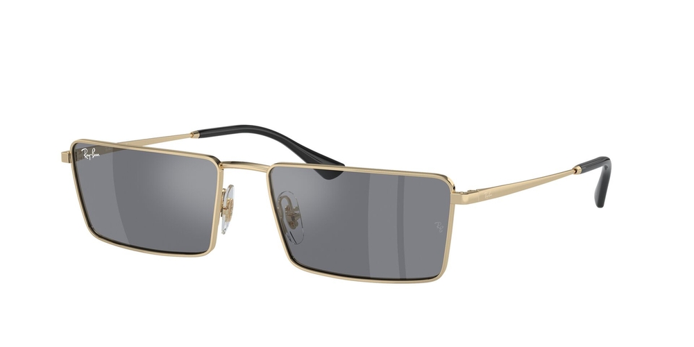 Óculos de Sol RB3741-92136V-59 Ray Ban Retangular Ouro Metal