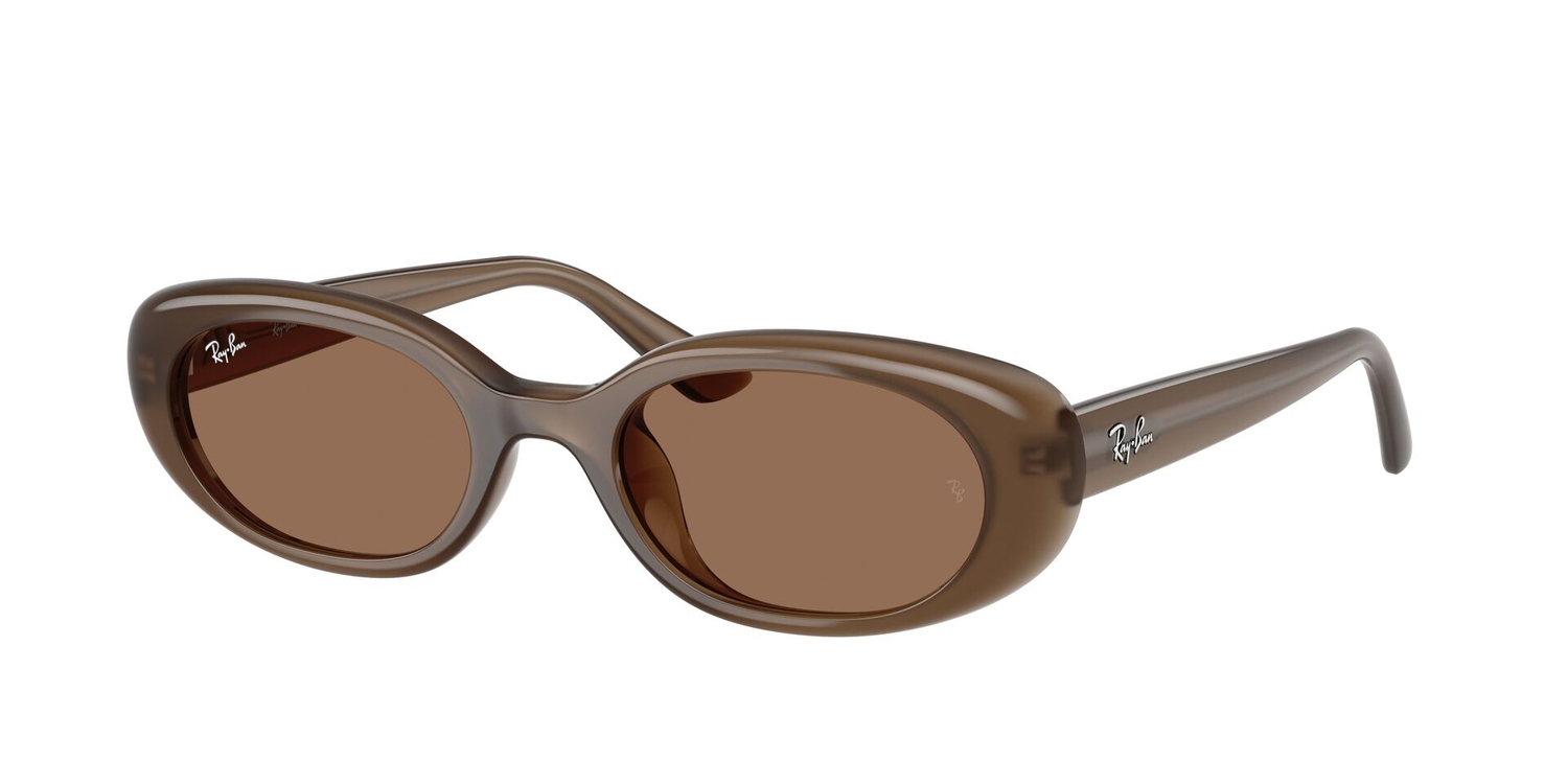 Óculos de Sol RB4441D-677973-53 Ray Ban Retangular Com Cantos Arredondados Marrom Injetado