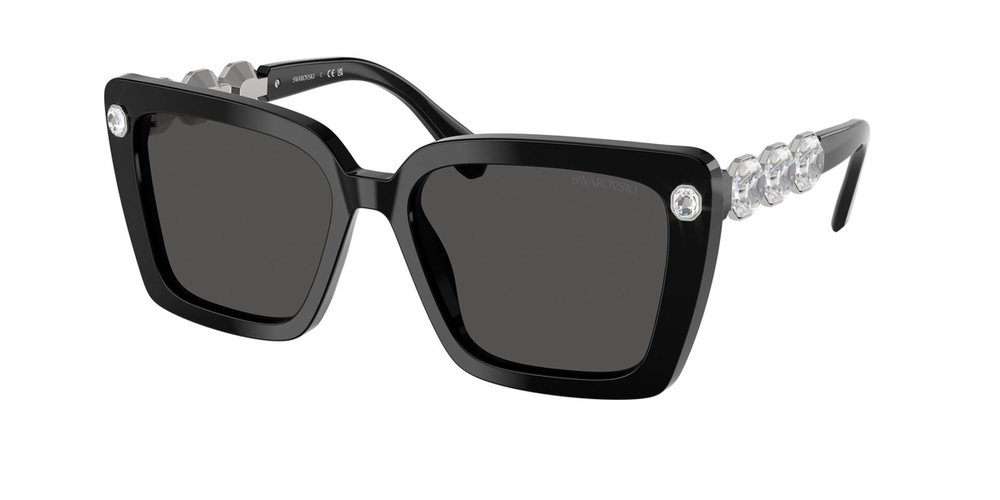 Óculos de Sol SK6032-100187-55 Swarovski Quadrado Preto Acetato