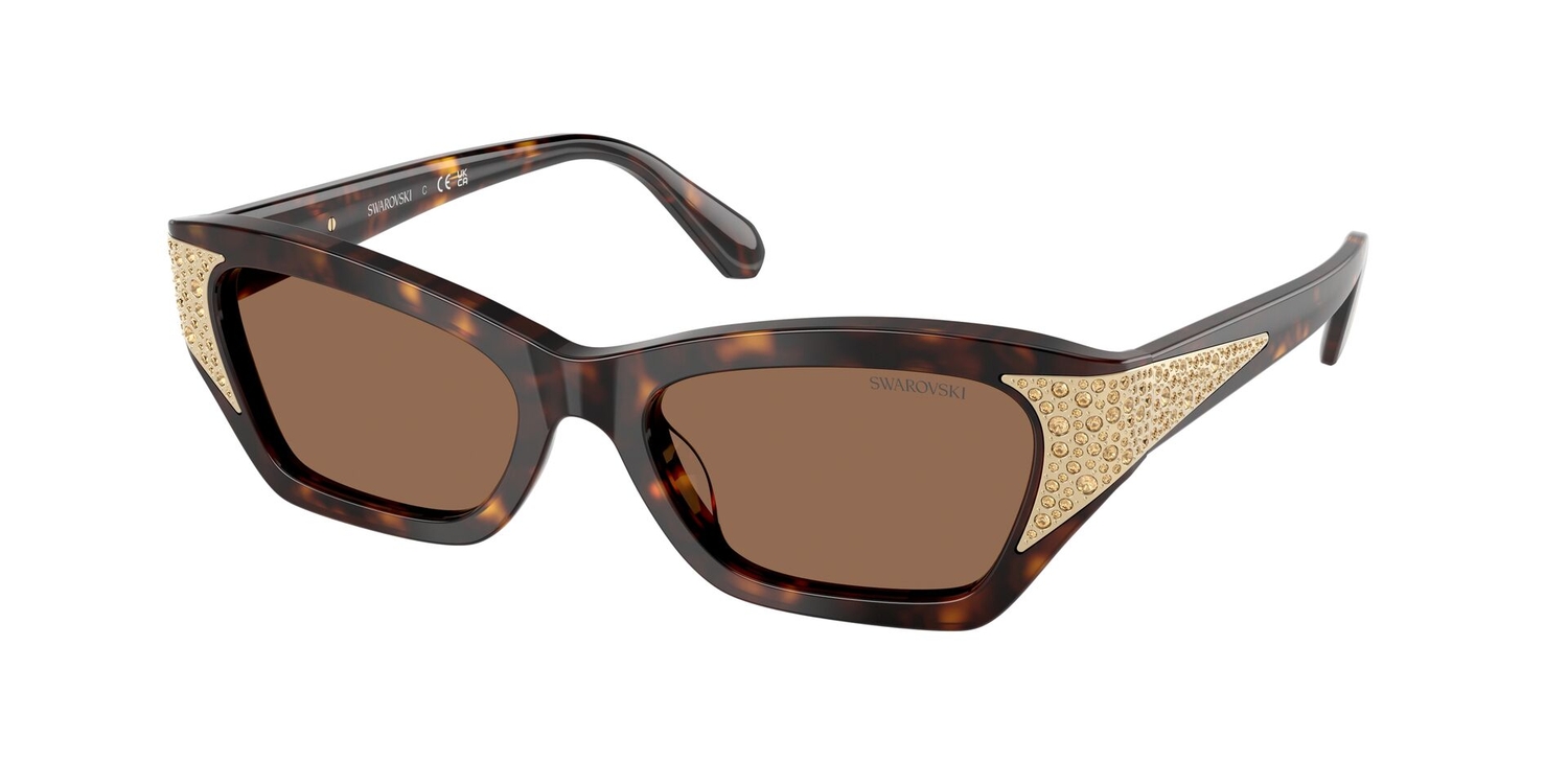 Óculos de Sol SK6029-100273-53 Swarovski Gatinho Marrom Acetato