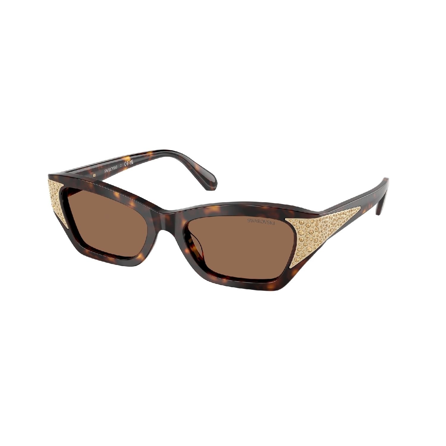 Óculos de Sol SK6029-100273-53 Swarovski Gatinho Marrom Acetato