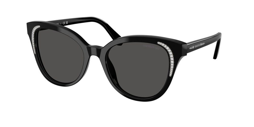 Óculos de Sol SK6031-100187-53 Swarovski Borboleta Preto Acetato