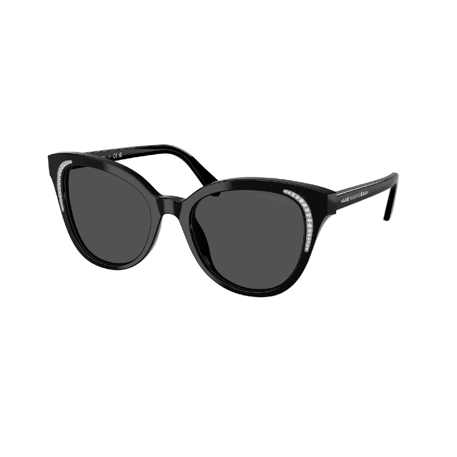 Óculos de Sol SK6031-100187-53 Swarovski Borboleta Preto Acetato