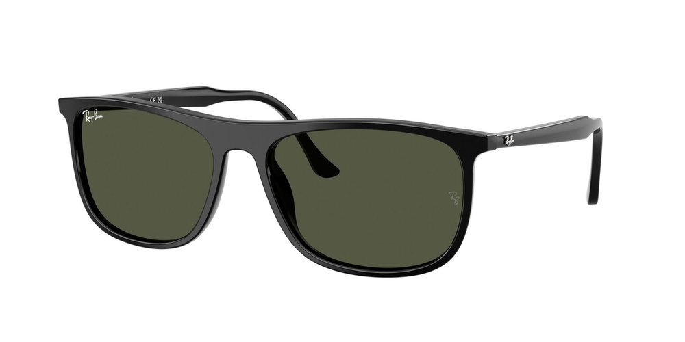 Óculos de Sol RB2216-901B1-58 Ray Ban Retangular Preto Acetato