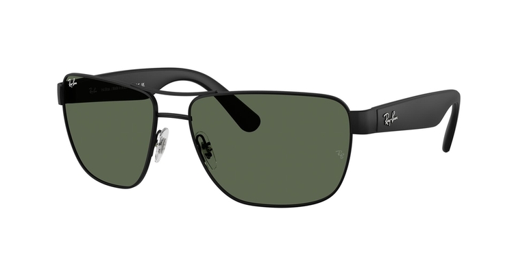 Óculos de Sol RB3745L-00687-63 Ray Ban Retangular Preto Metal