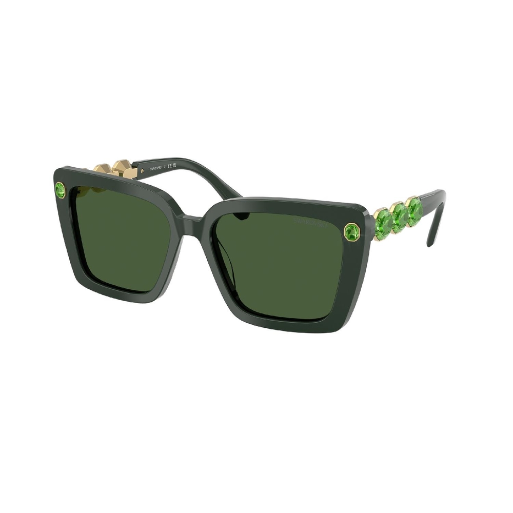 Óculos de Sol SK6032-102671-55 Swarovski Quadrado Verde Acetato