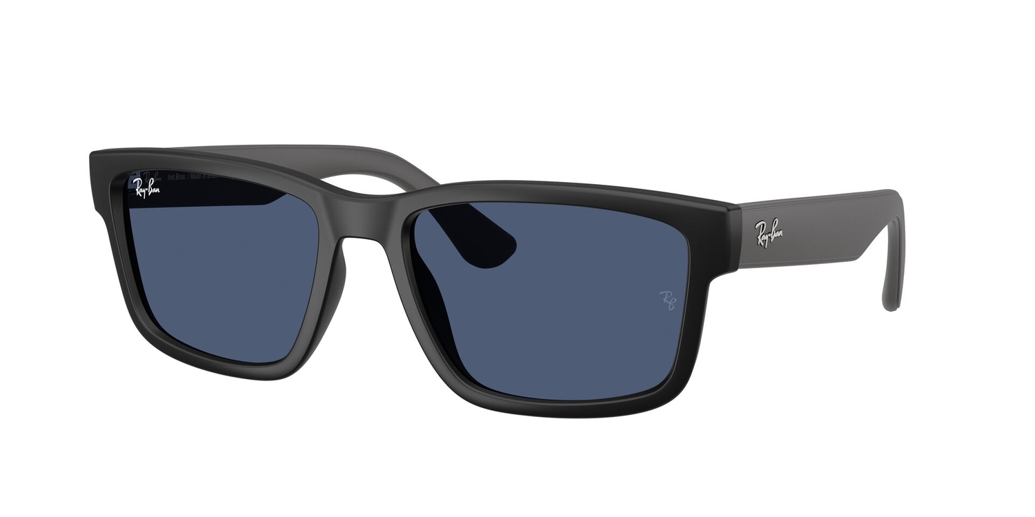 Óculos de Sol RB4438L-606980-58 Ray Ban Retangular Preto Injetado