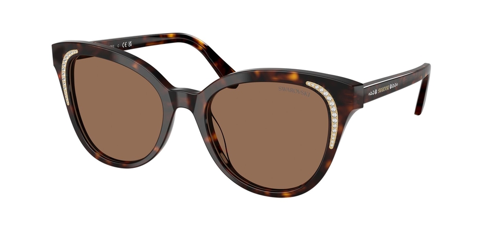 Óculos de Sol SK6031-100273-53 Swarovski Borboleta Marrom Acetato