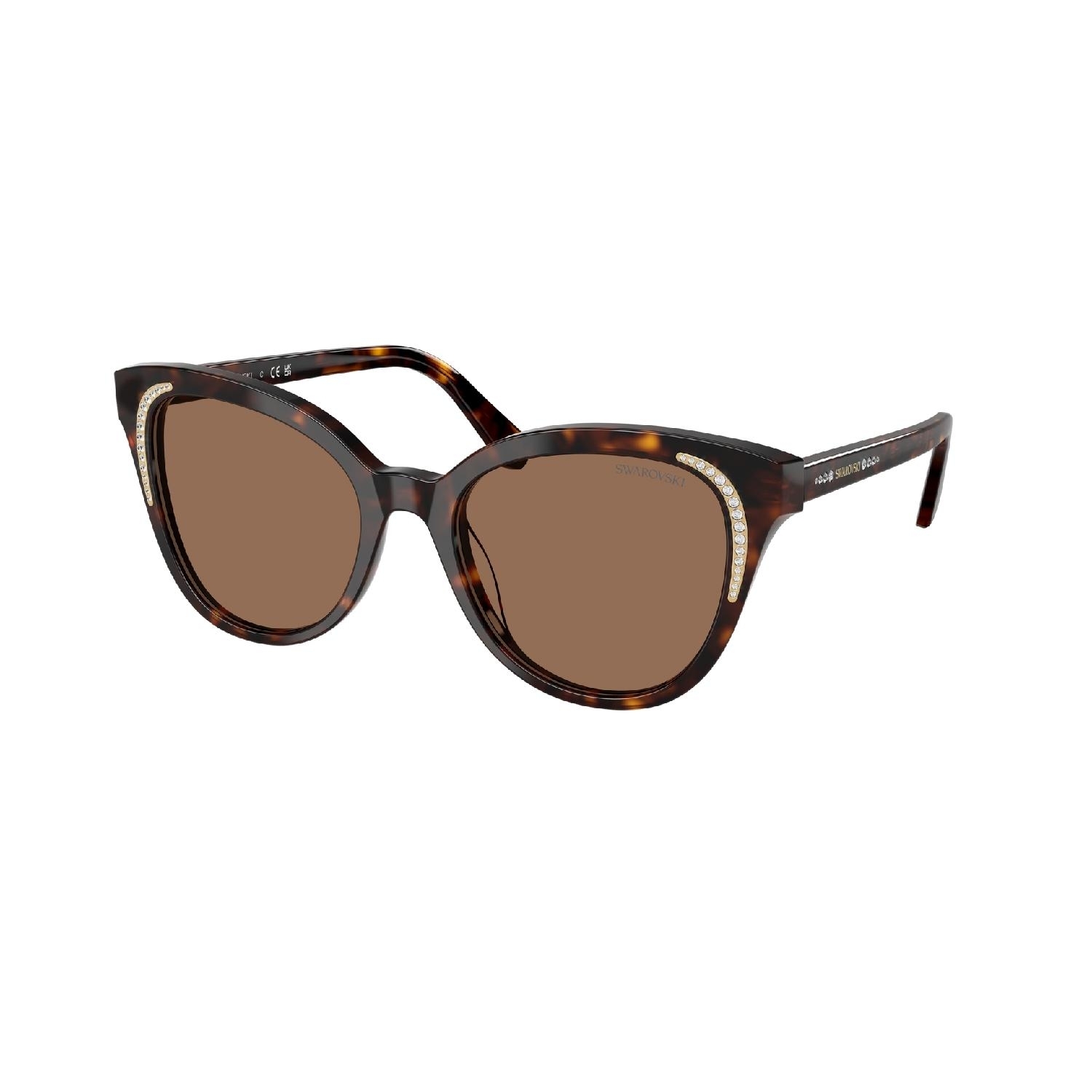 Óculos de Sol SK6031-100273-53 Swarovski Borboleta Marrom Acetato