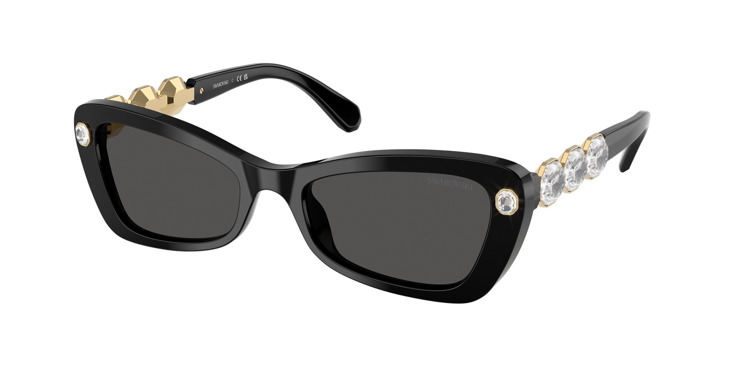 Óculos de Sol SK6033-100187-54 Swarovski Irregular Preto Acetato