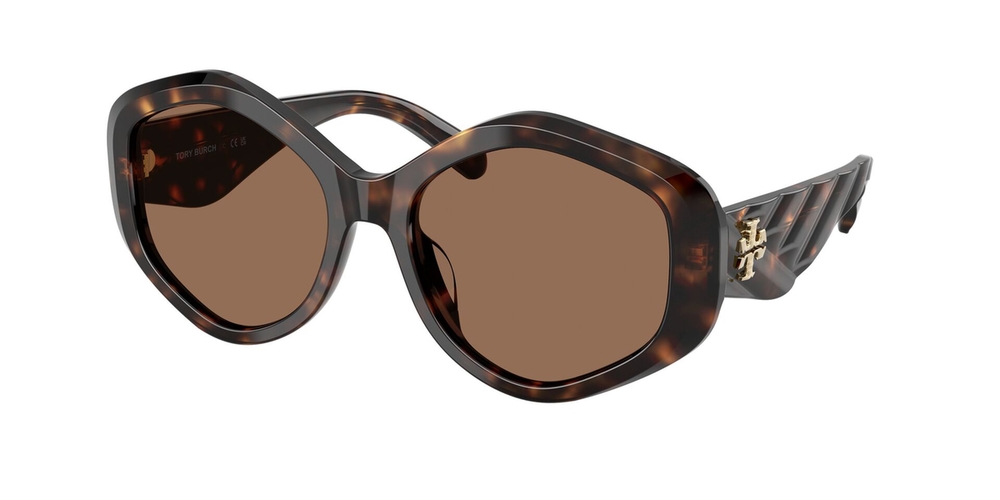 Óculos de Sol TY7217U-196473-55 Tory Burch Irregular Tartaruga Acetato
