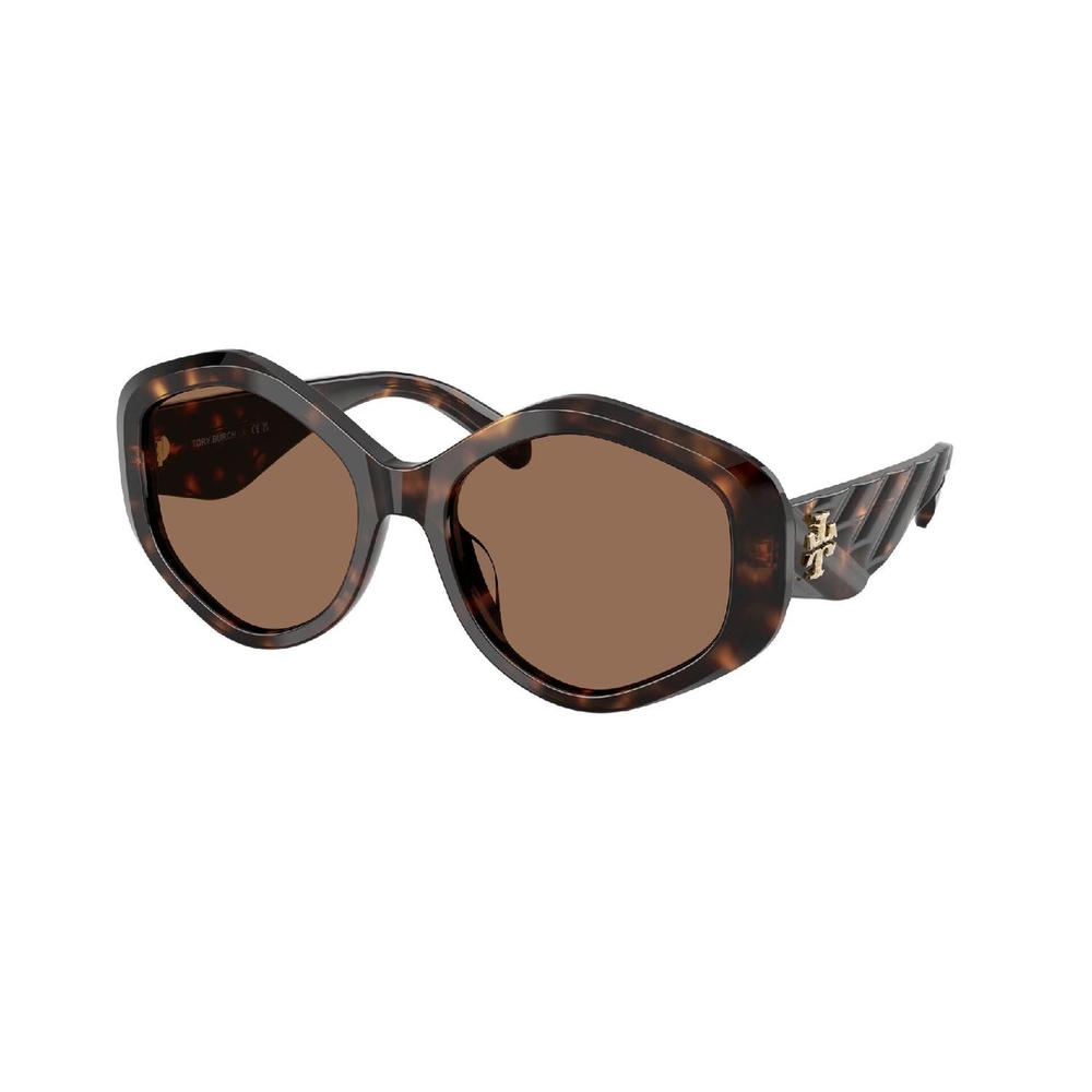Óculos de Sol TY7217U-196473-55 Tory Burch Irregular Tartaruga Acetato