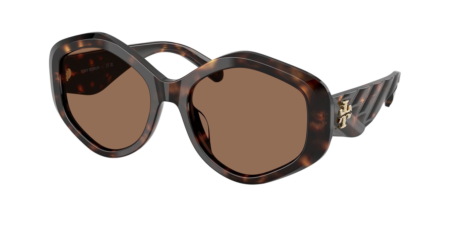 Óculos de Sol TY7217U-196473-55 Tory Burch Irregular Tartaruga Acetato