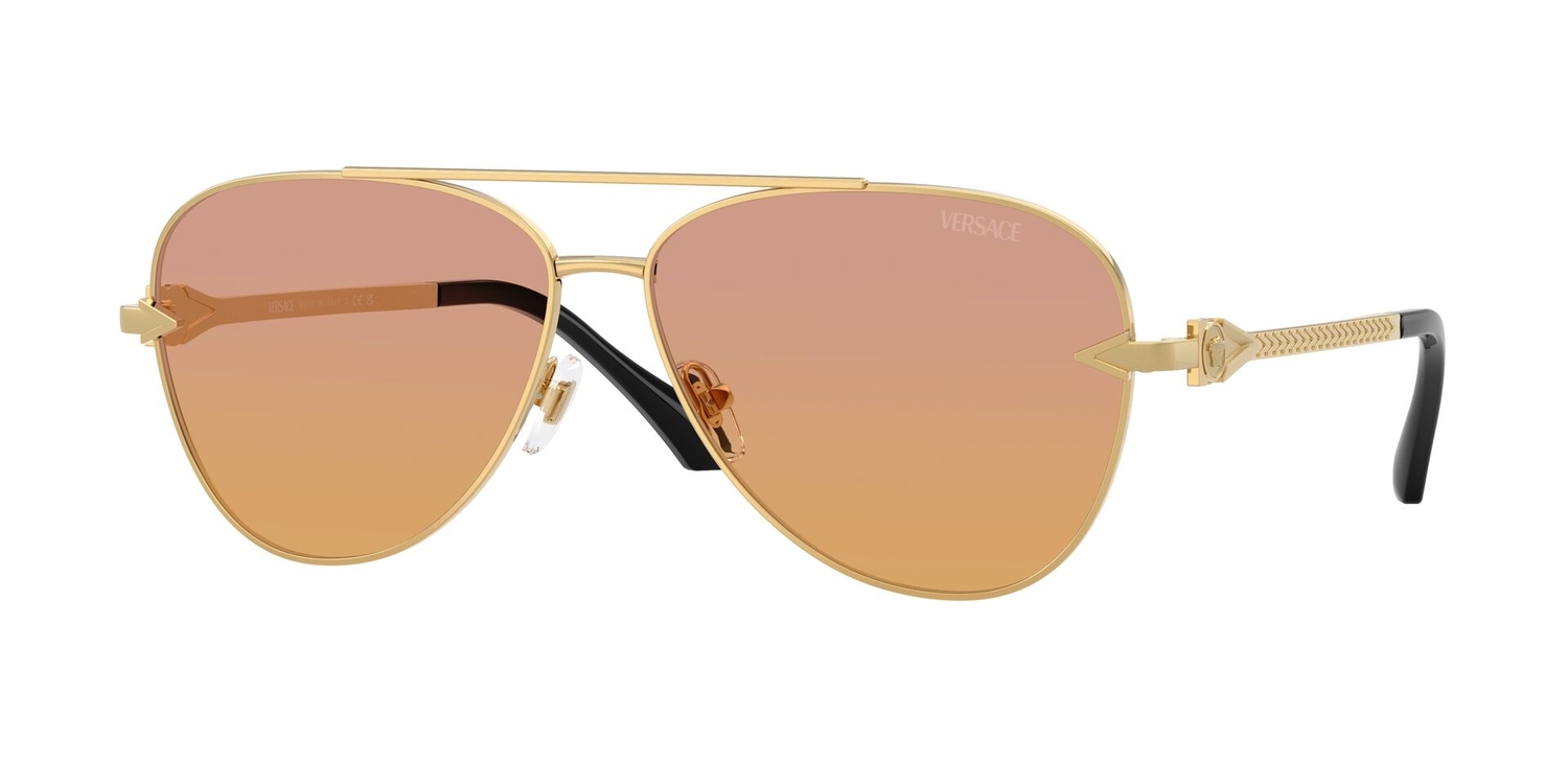 Óculos de Sol VE2283-1002EL-61 Versace Piloto Ouro Metal