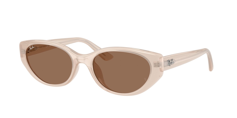 Óculos de Sol RB4457D-678673-55 Ray Ban Retangular Com Cantos Arredondados Marrom Injetado