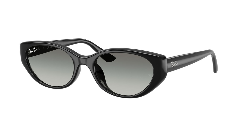 Óculos de Sol RB4457D-667711-55 Ray Ban Retangular Com Cantos Arredondados Preto Injetado