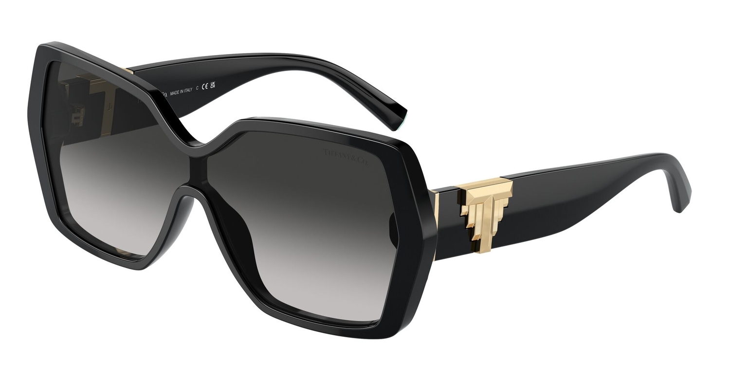 Óculos de Sol TF4219-80013C-29 Tiffany & Co Retangular Com Cantos Arredondados Preto Acetato