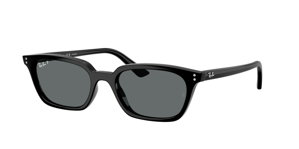 Óculos de Sol RB4456-667781-53 POL Ray Ban Retangular Com Cantos Arredondados Preto Injetado