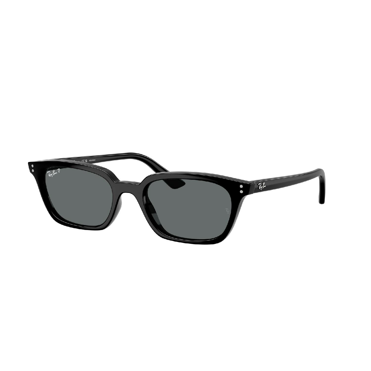 Óculos de Sol RB4456-667781-53 POL Ray Ban Retangular Com Cantos Arredondados Preto Injetado