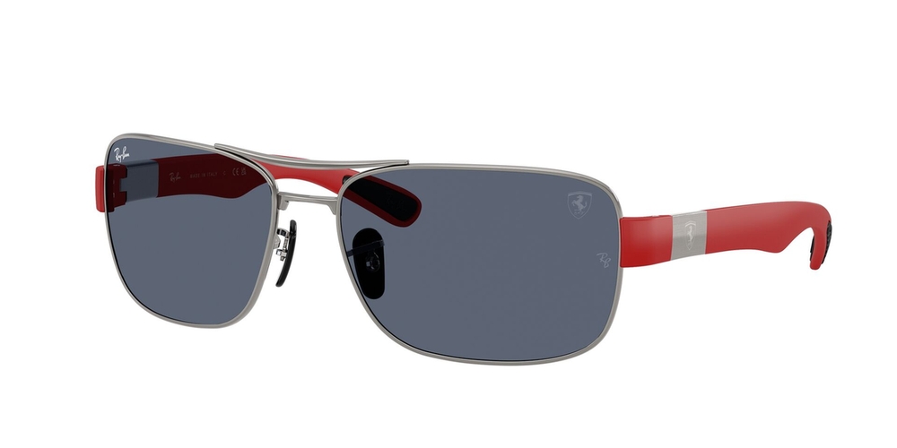 Óculos de Sol RB3763M-F01887-64 Ray Ban Quadrado Cinza Metal