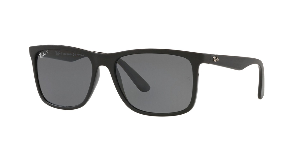 Óculos de Sol RB4373L-606981-58 Ray Ban Retangular Com Cantos Arredondados Preto Injetado
