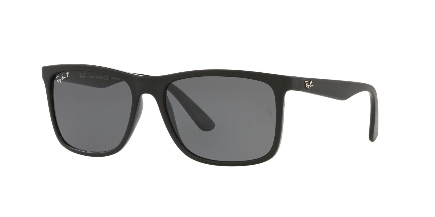Óculos de Sol RB4373L-606981-58 Ray Ban Retangular Com Cantos Arredondados Preto Injetado
