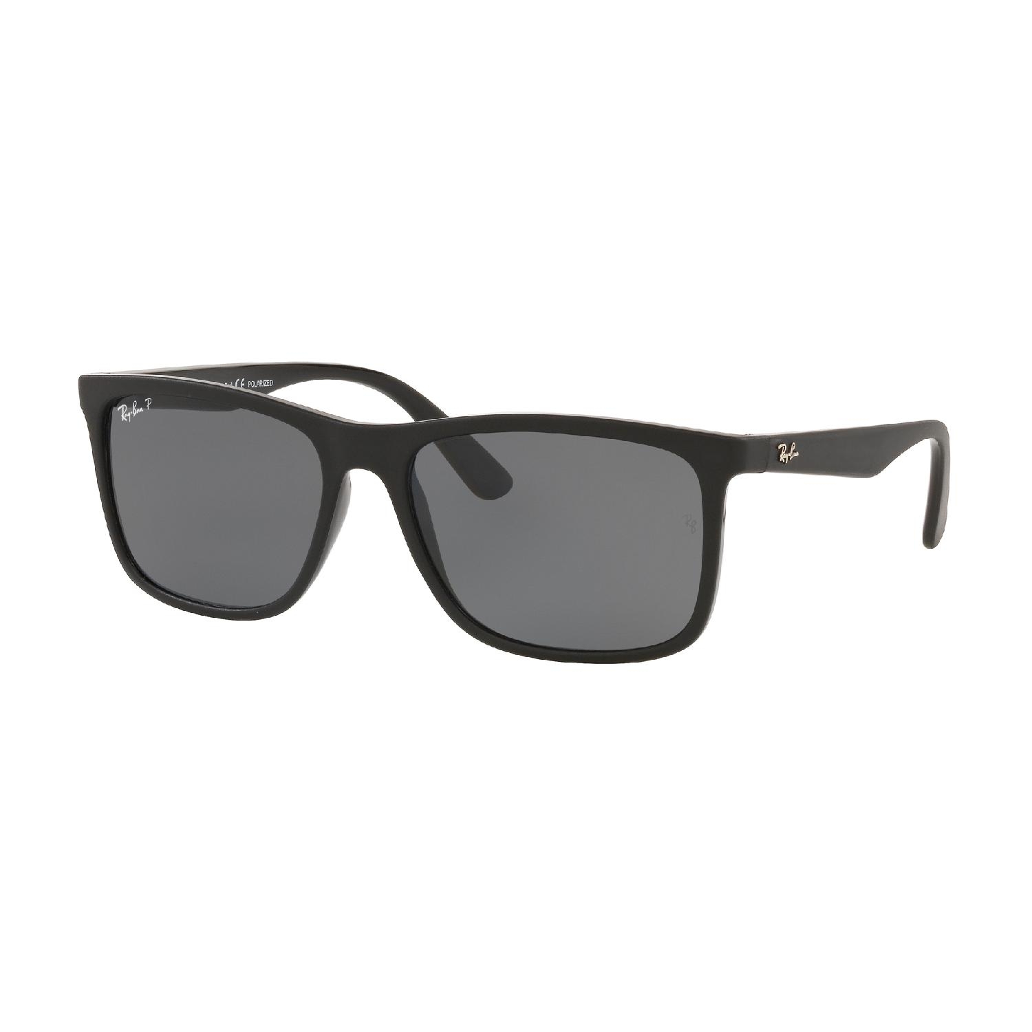 Óculos de Sol RB4373L-606981-58 Ray Ban Retangular Com Cantos Arredondados Preto Injetado