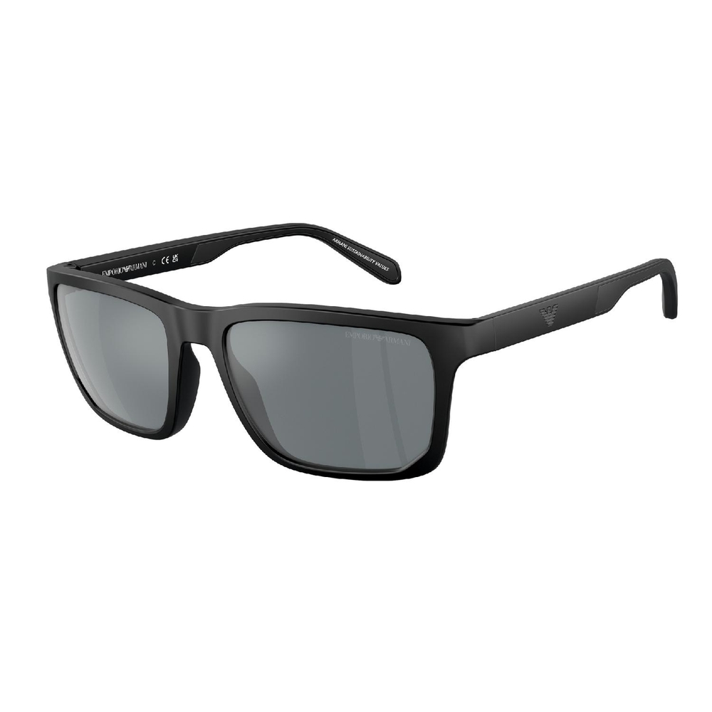 Óculos de Sol EA4219-50016G-57 Emporio Armani Retangular Preto Injetado