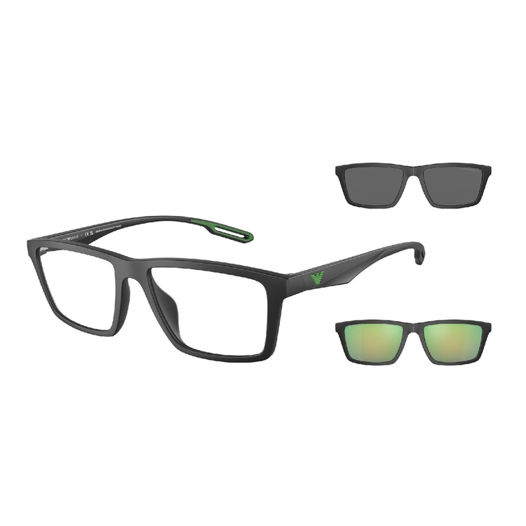 Óculos de Sol EA4189U-50011W-55 Emporio Armani Retangular Preto Injetado