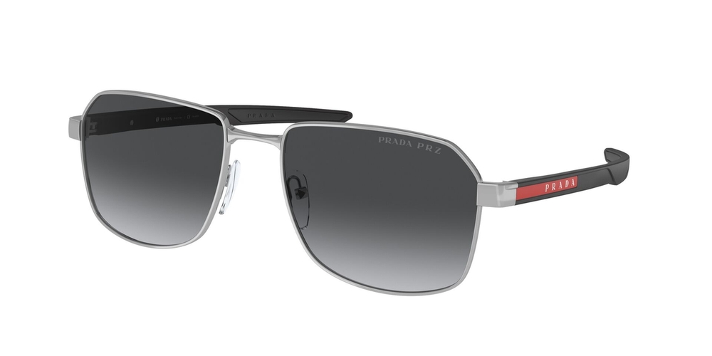 Óculos de Sol PS54WS-DG009R-57 Prada Linea Rossa Retangular Preto Metal