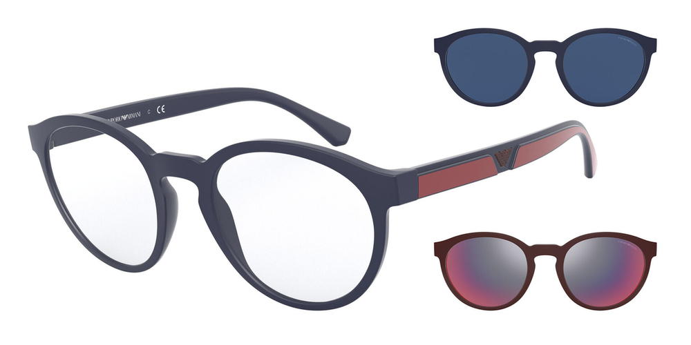 Óculos de Sol EA4152-56691W-52+CLIPON Emporio Armani Phantos Azul Injetado