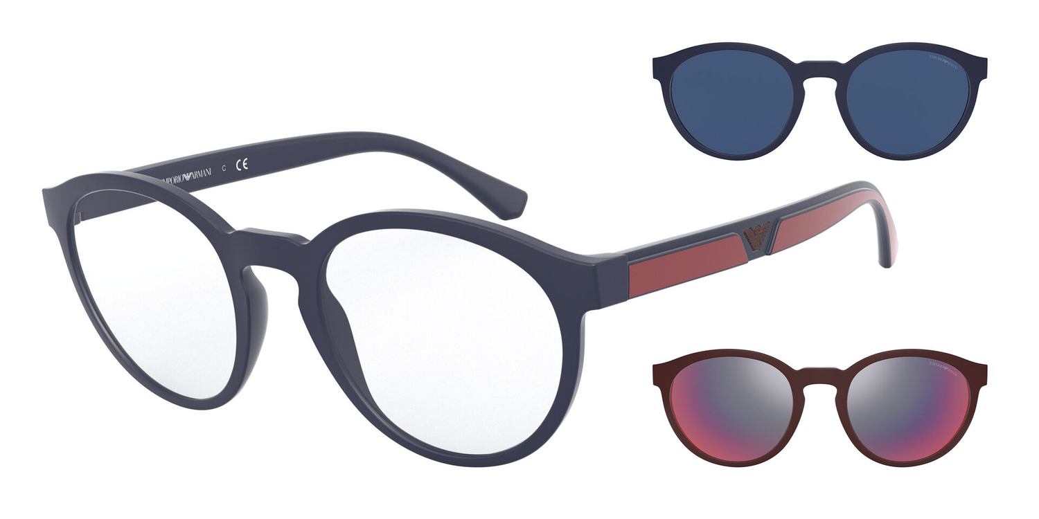 Óculos de Sol EA4152-56691W-52+CLIPON Emporio Armani Phantos Azul Injetado