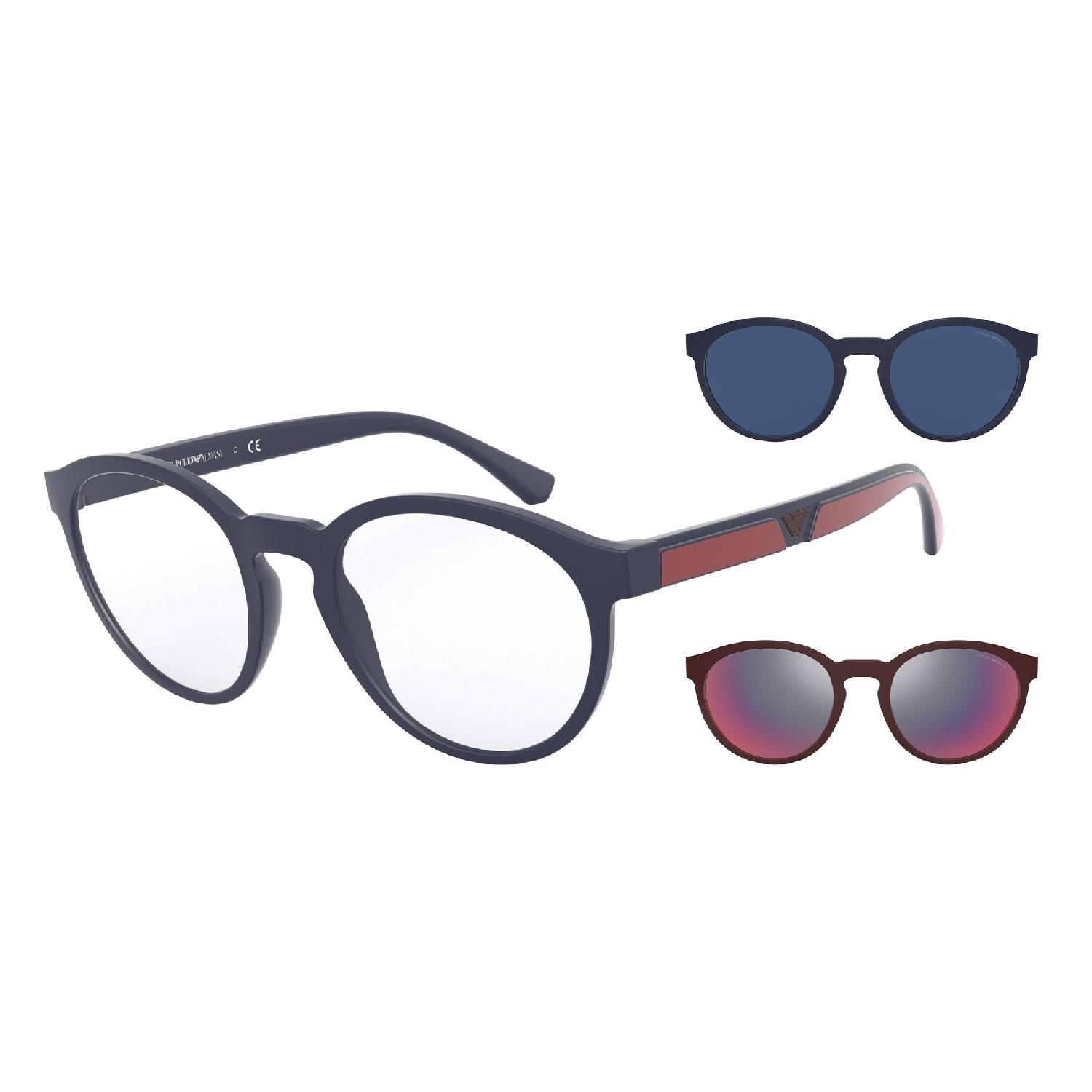 Óculos de Sol EA4152-56691W-52+CLIPON Emporio Armani Phantos Azul Injetado