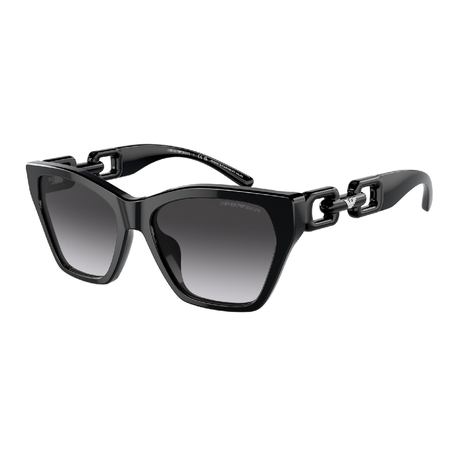 Óculos de Sol EA4203U-50178G-55 Emporio Armani Gatinho Preto Acetato