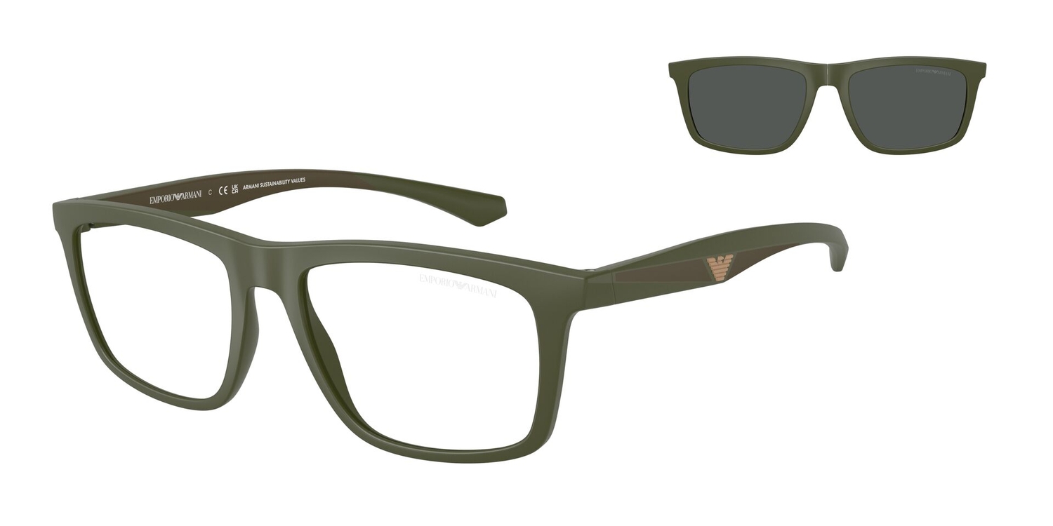 Óculos de Sol EA4235-61841W-55 Emporio Armani Quadrado Verde Injetado