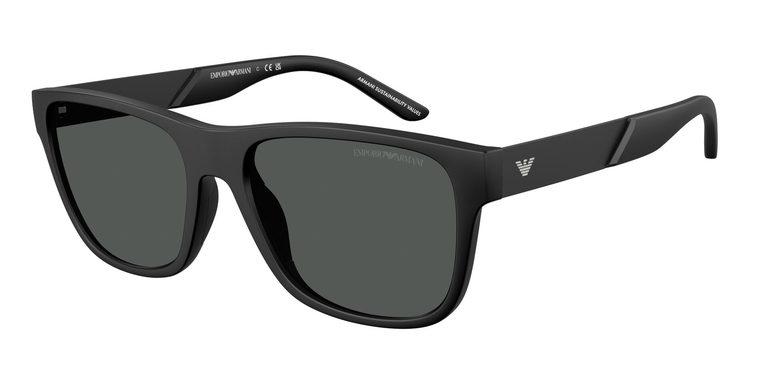 Óculos de Sol EA4243-5001T3-56 Emporio Armani Quadrado Preto Injetado