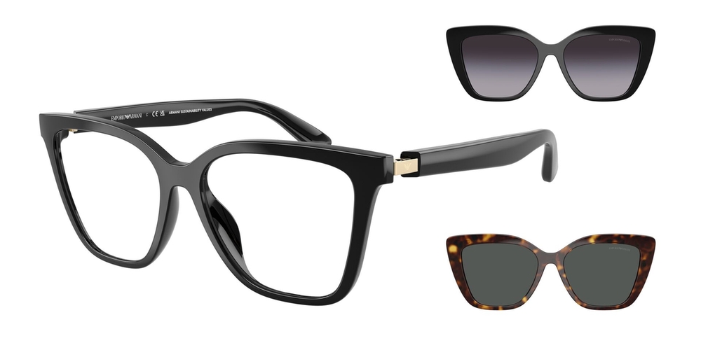 Óculos de Sol EA4254U-50171W-54 Emporio Armani Gatinho Preto Injetado