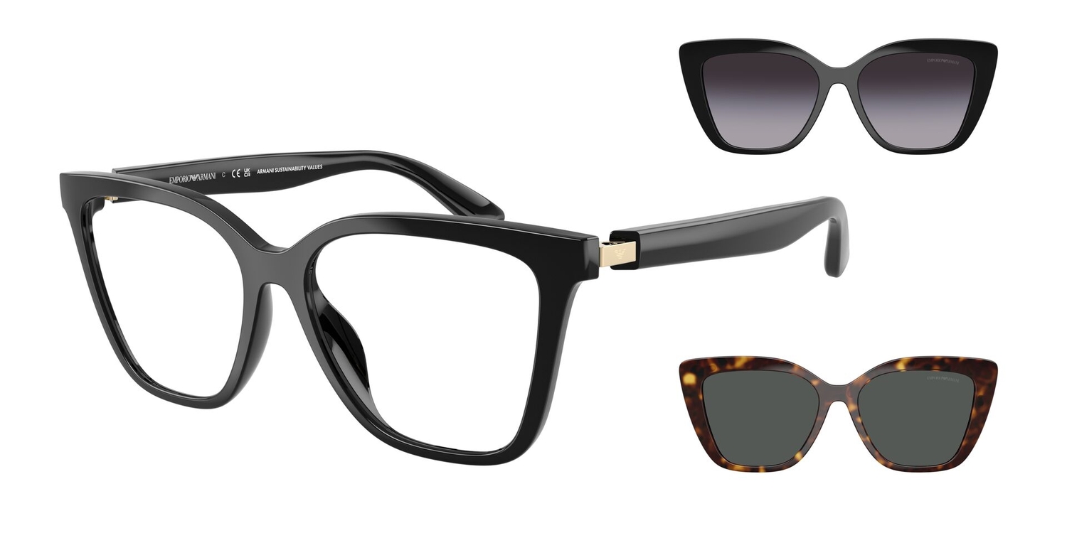 Óculos de Sol EA4254U-50171W-54 Emporio Armani Gatinho Preto Injetado