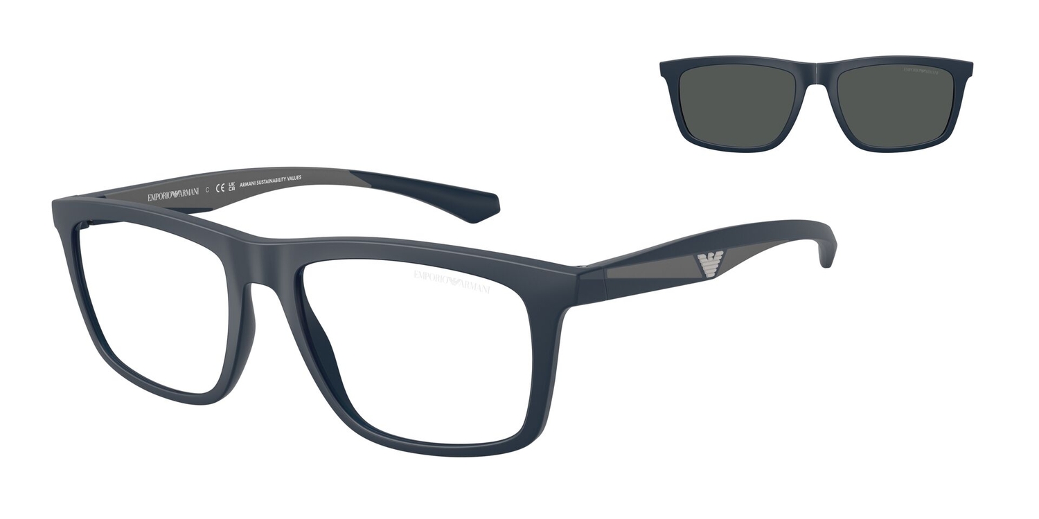 Óculos de Sol EA4235-61851W-55 Emporio Armani Quadrado Azul Injetado