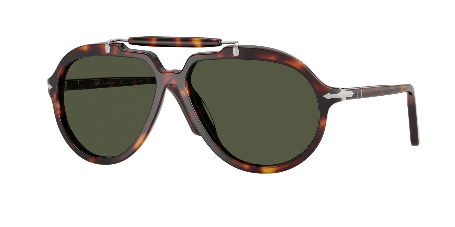 Óculos de Sol PO0202S-2431-57 Persol Quadrado Tartaruga Acetato
