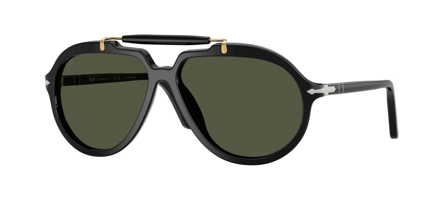 Óculos de Sol PO0202S-9531-57 Persol Quadrado Preto Acetato